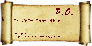 Pekár Osszián névjegykártya